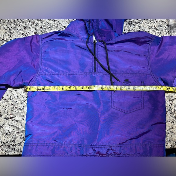 VTG 1990s ZAPP International Neon Purple Iridescent Cropped Windbreaker Jacket - Picture 4 of 9